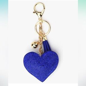 🆕 Women Heart Fashion Keychain Cute Shiny Rhinestone Key Ring for Purse Handbags